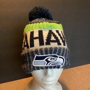 New Era x Seattle Seahawks Beanie Hat with Pom